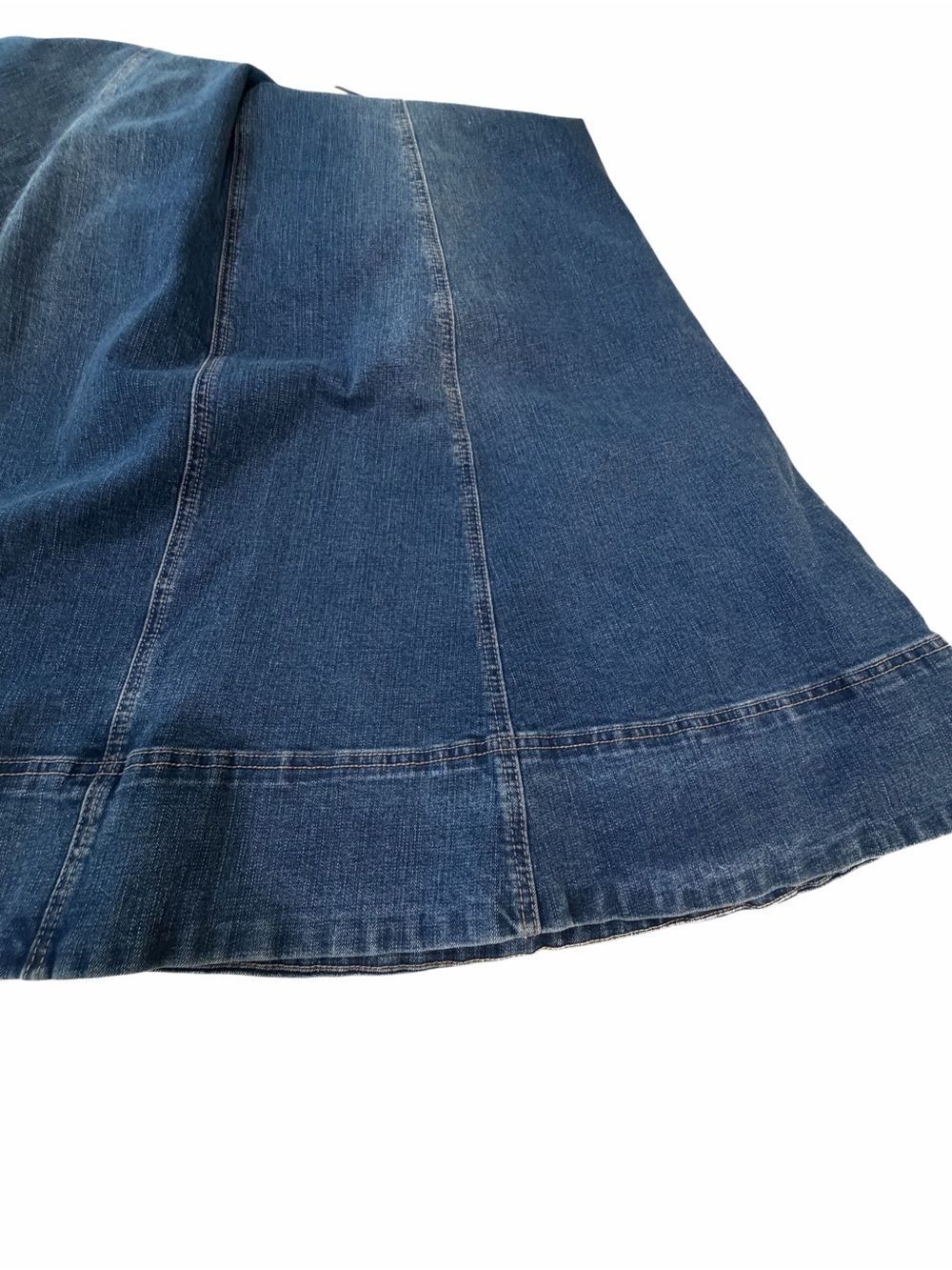 1.STATE A-Line Denim Maxi Skirt Paneled Back Zip Medium Wash Blue 2 NEW - Picture 8 of 11
